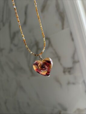 Murano glass Heart Pendant Necklace